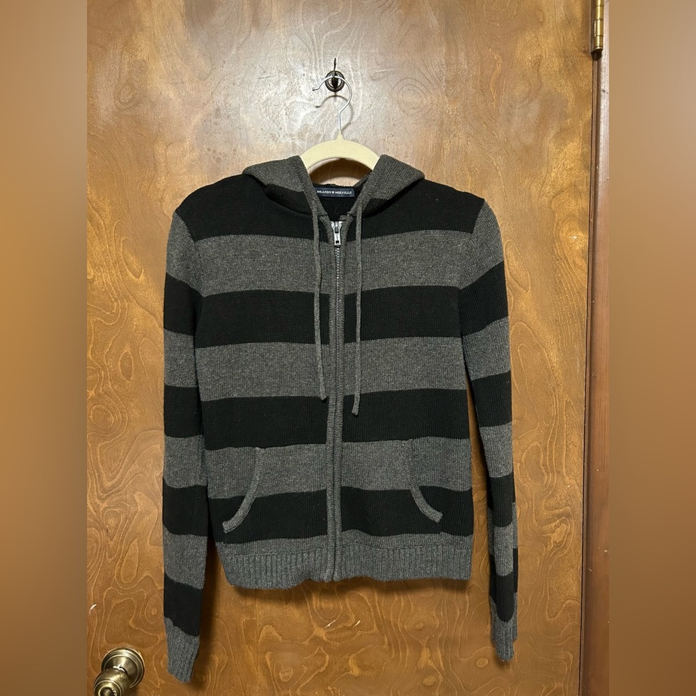 Alana Wool Stripe Zip-Up Sweater NWOT from Brandy Melville